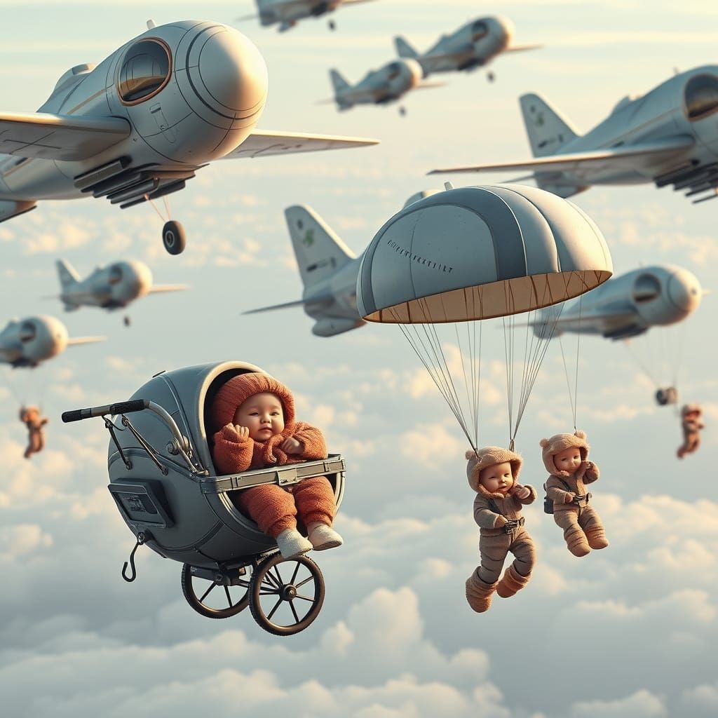 Hyper-Realistic Artillery Piece Loaded with Babies