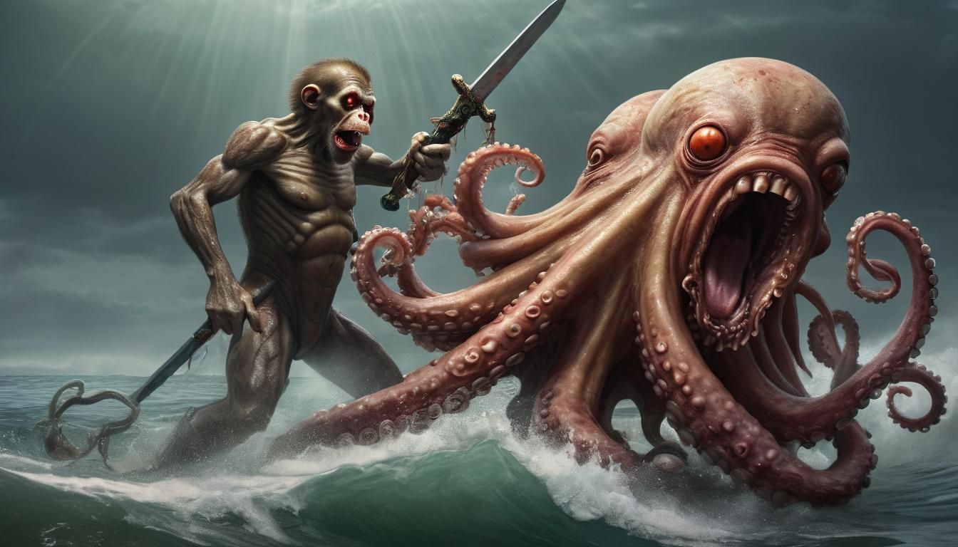 Zombie Monkey Clown Versus Zombie Octopus