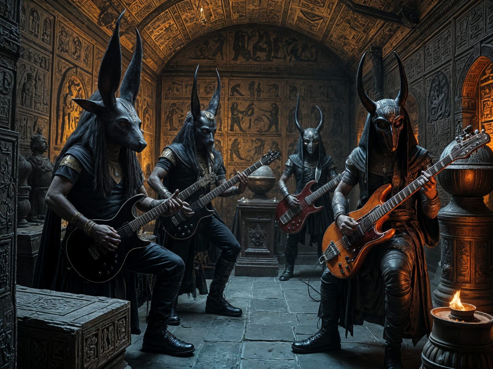Egyptian Gods of Heavy Metal in Ancient Tomb