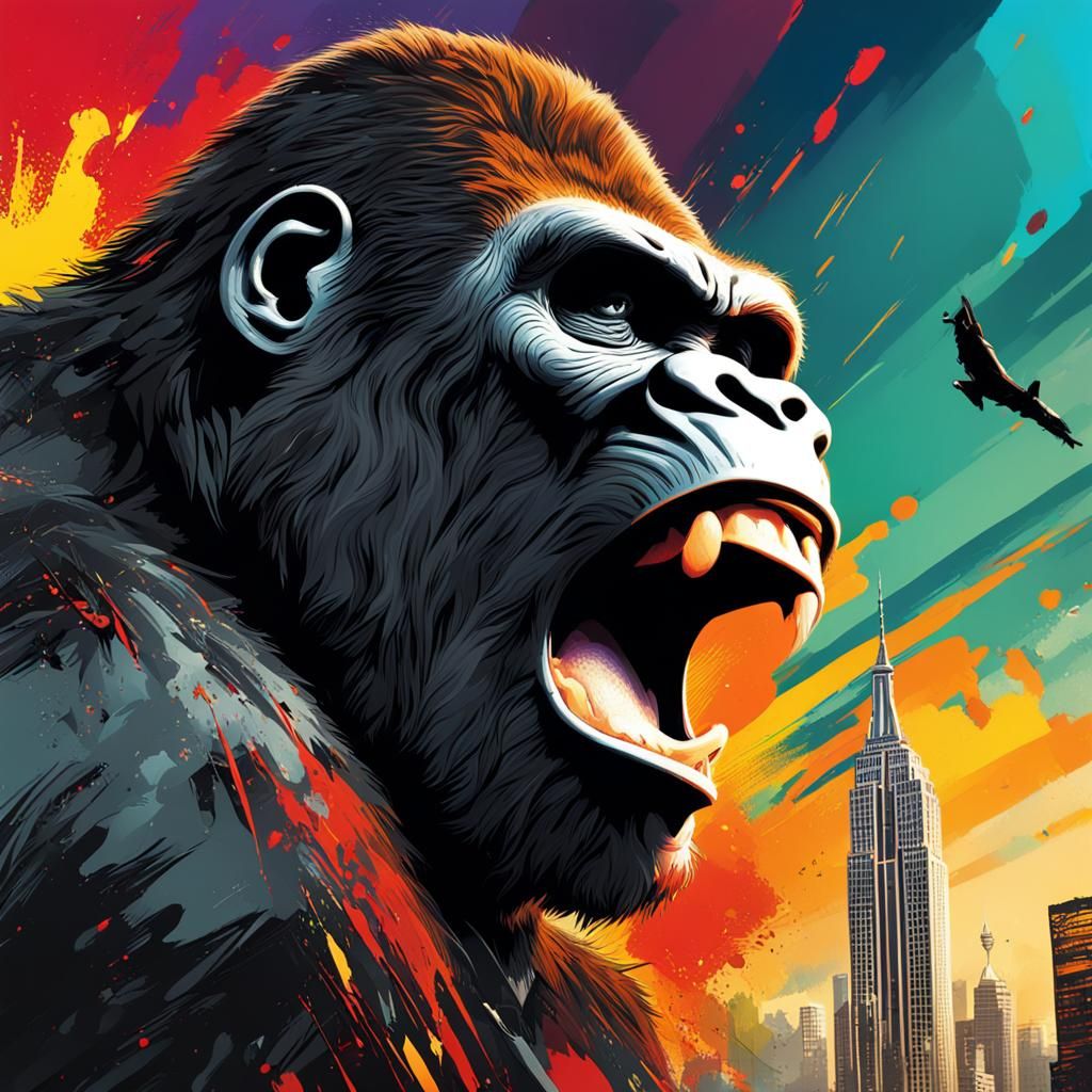 Hyperrealistic King Kong Concept Art in Color