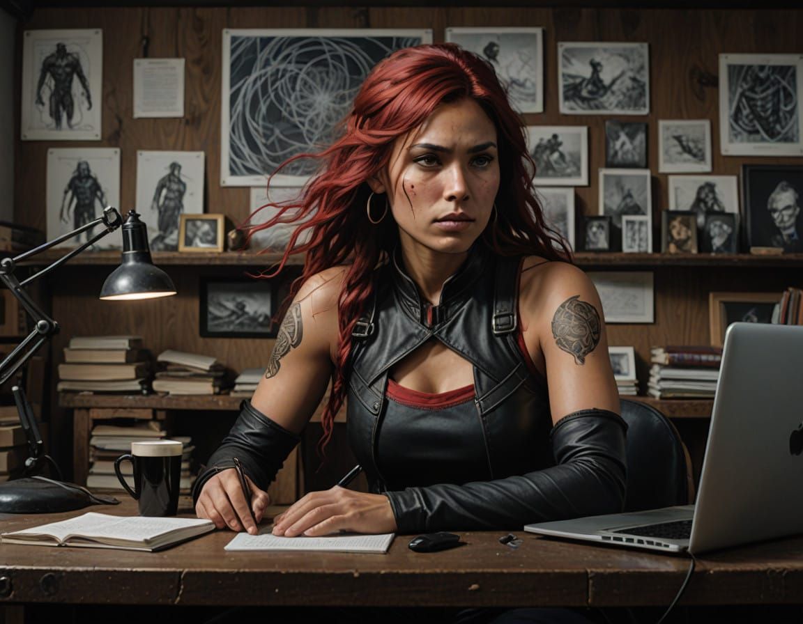 Mysterious Investigator in Tribal Roots, Cyberpunk Chic