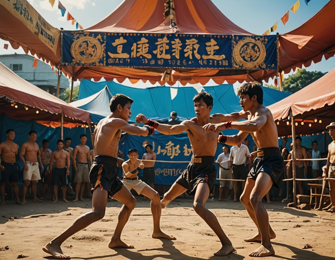 Thai Boxing Ring at Golden Hour
