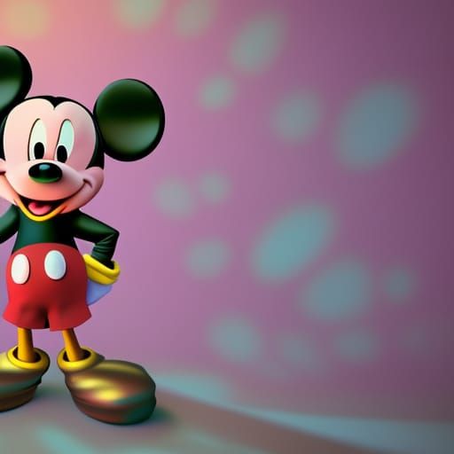 Mickey Mouse as Disney Princess: 3D Digital Art