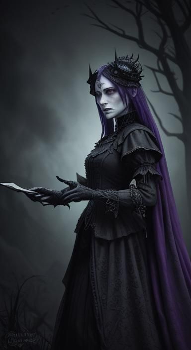 The Empress Tarot Card in Gothic Digital Art