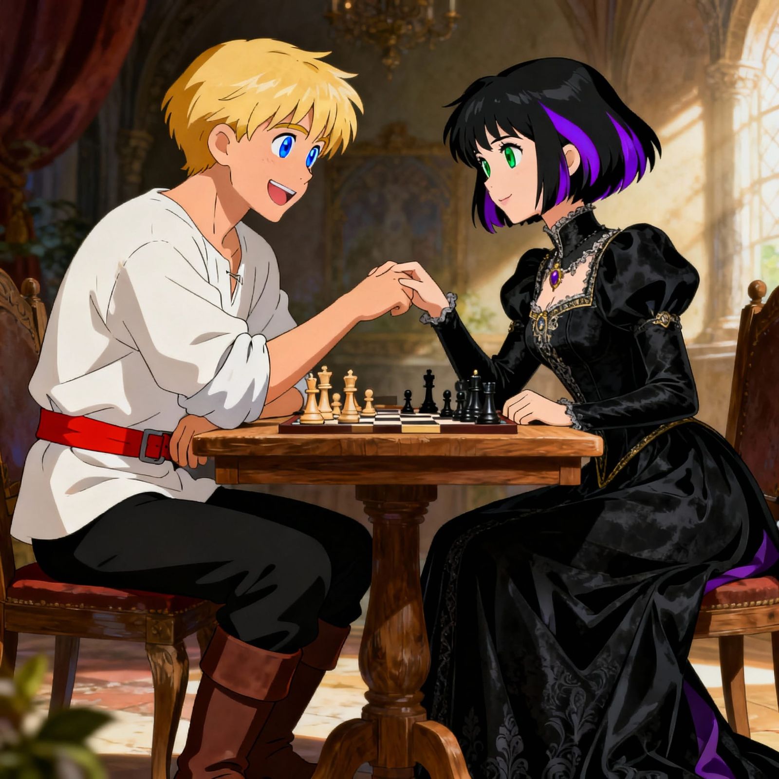 Anime Princess Flirts While Playing Chess