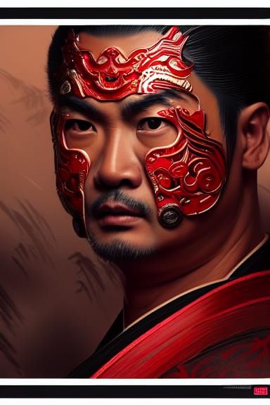 Lin Kuei Grandmaster Portrait in Ornate Ninja Robes