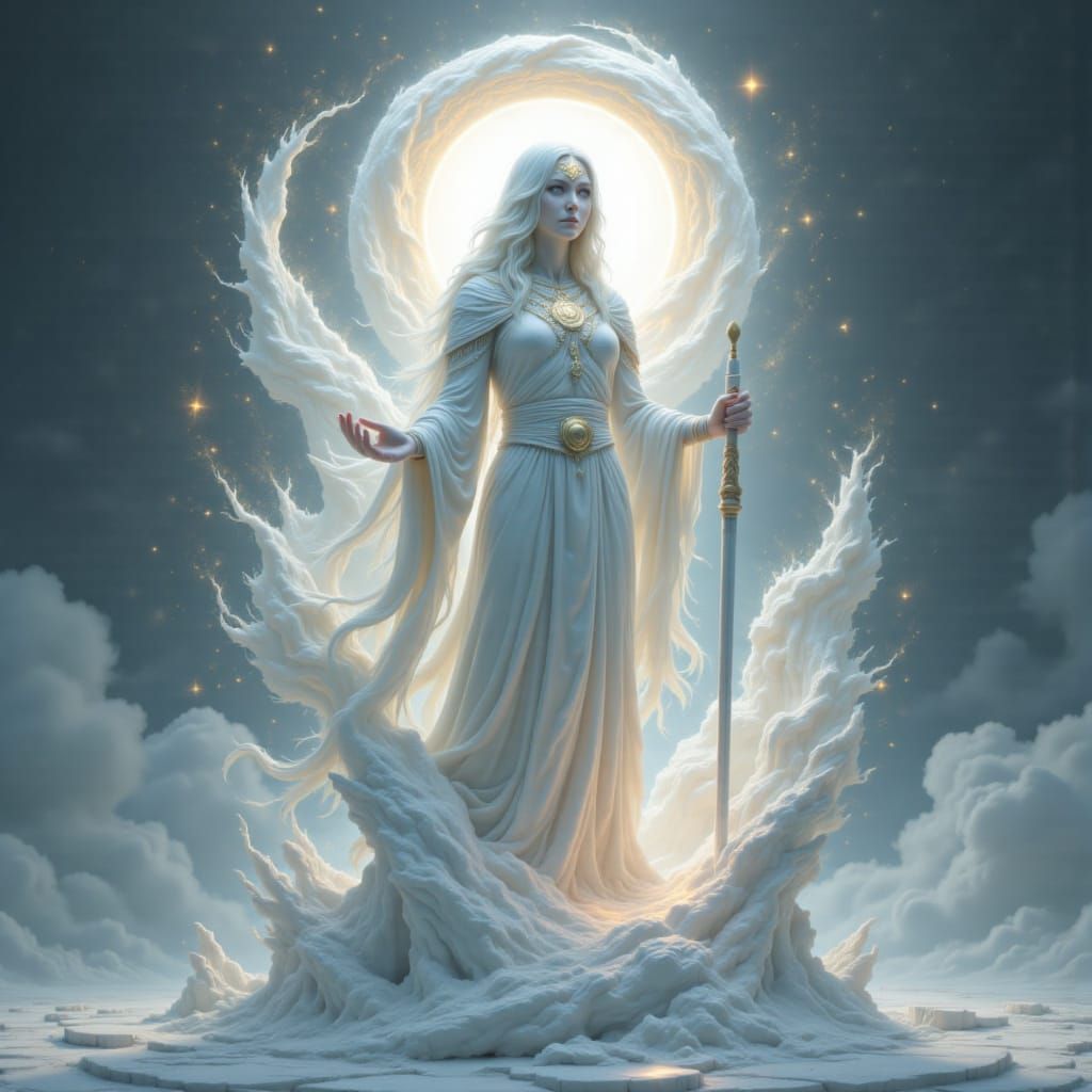 Mystical Spectral Warrior Chess Pawn in Fantasy Style