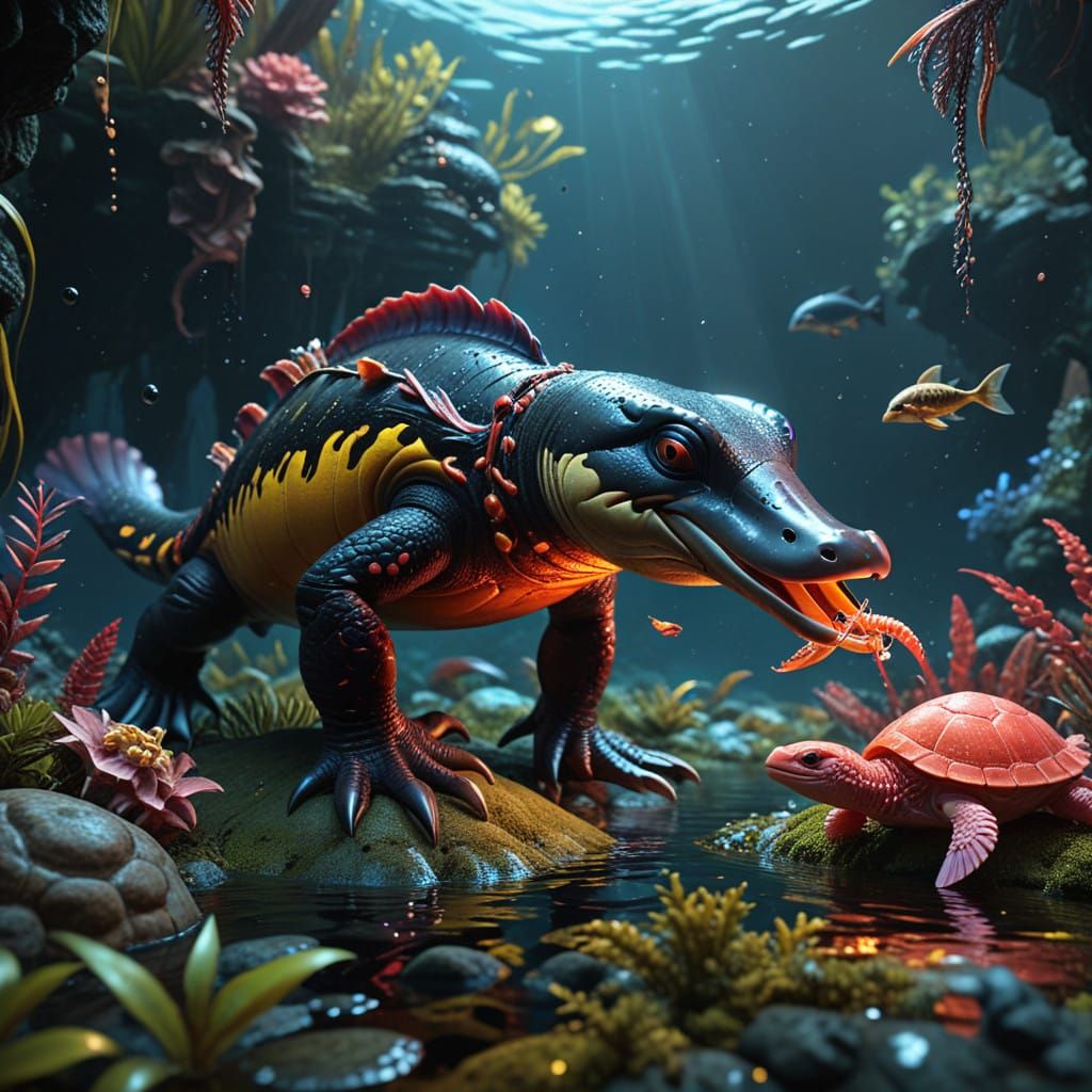 Fantastical Aquatic Hybrid in a Brilliant Color Palette