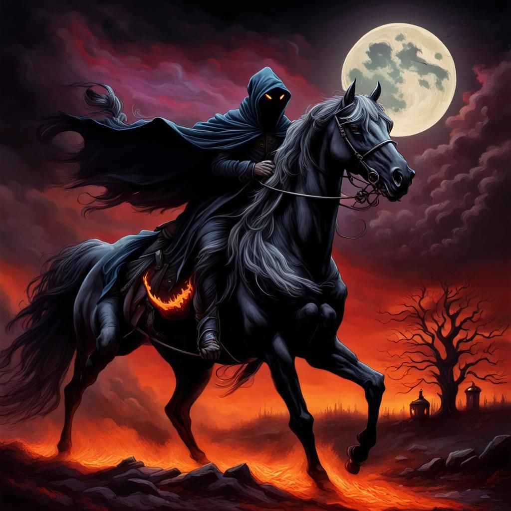 Dark Fantasy Headless Horseman Illustration