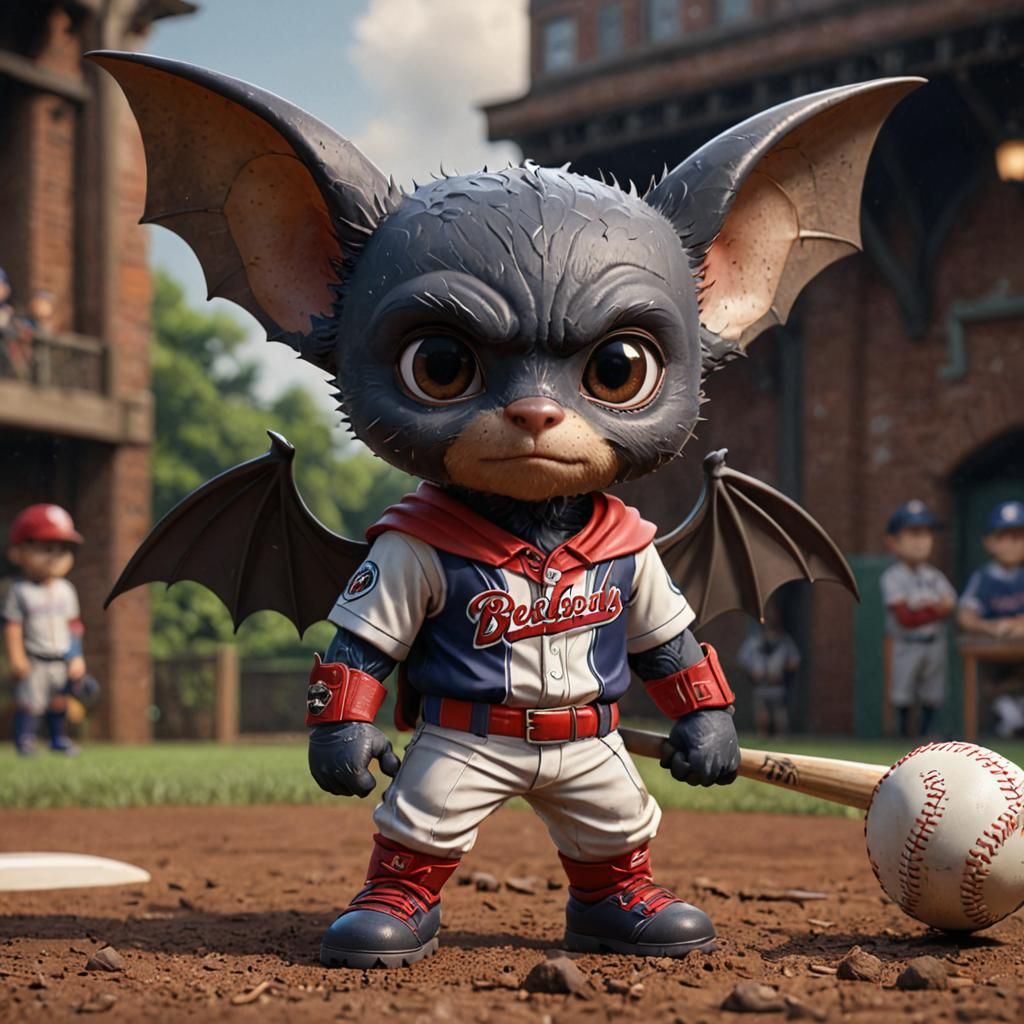 Chibi Baseball Bat in Detailed Matte Painting