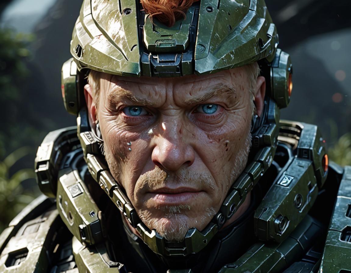 Master Chief Unmasked: Hyperrealistic 3D Portrait
