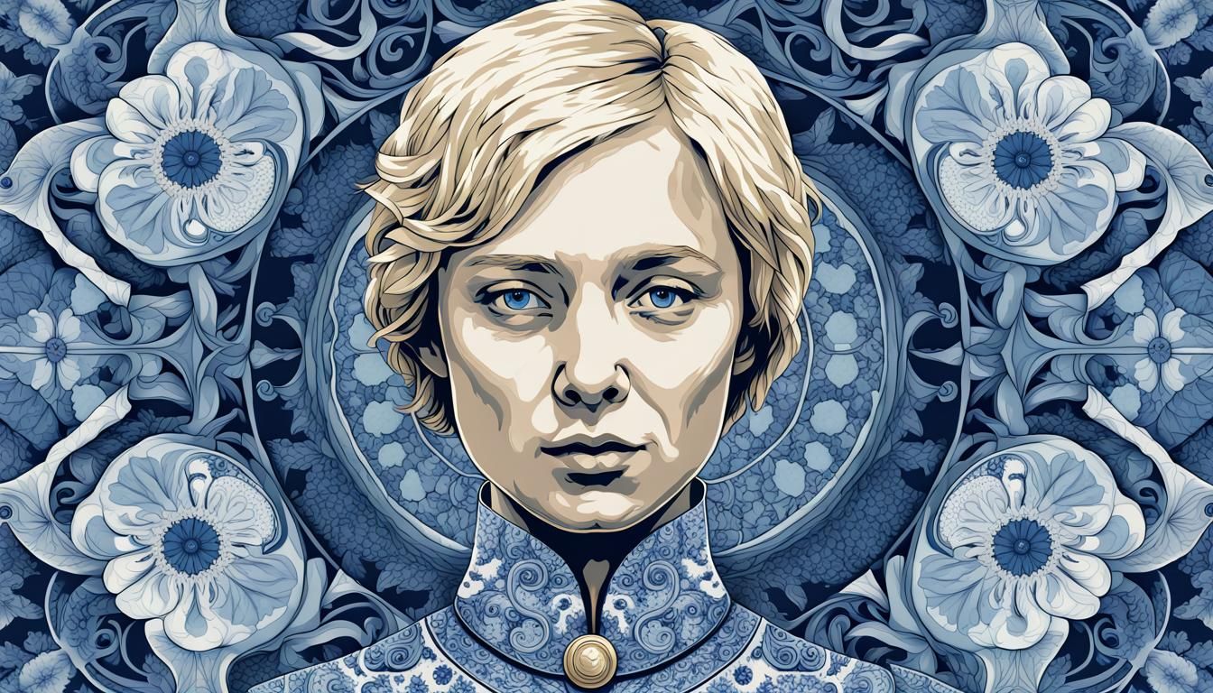 Brienne of Tarth in Delft Blue Art Nouveau