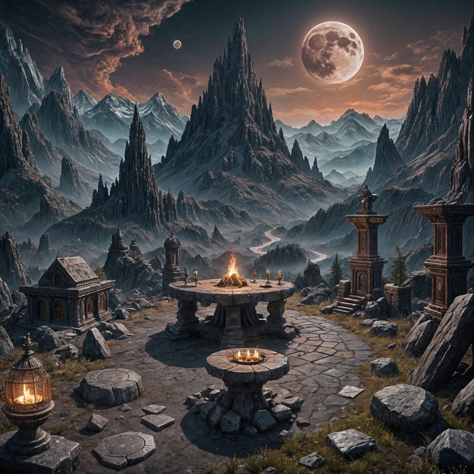 Dark Occult Sacrifice Under Moonlight