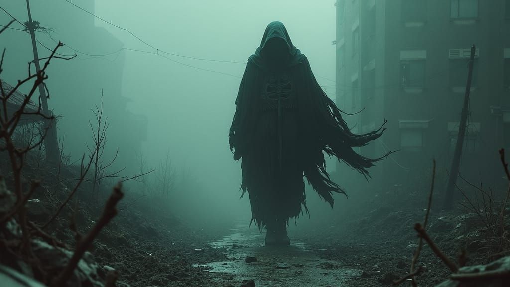 Untouchable Darkness in Post-Apocalyptic Landscape