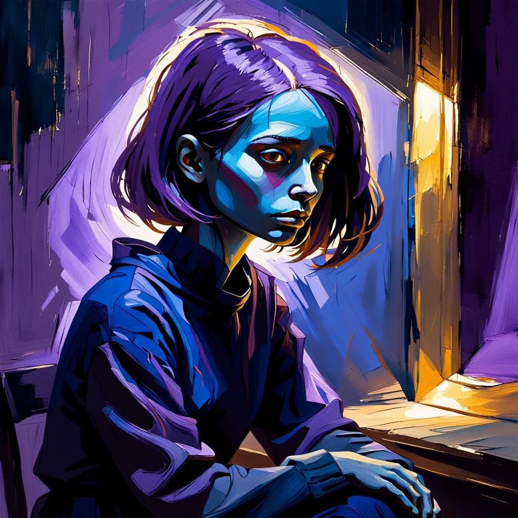 Moody Surrealism Portrait in Dark, Ethereal Style