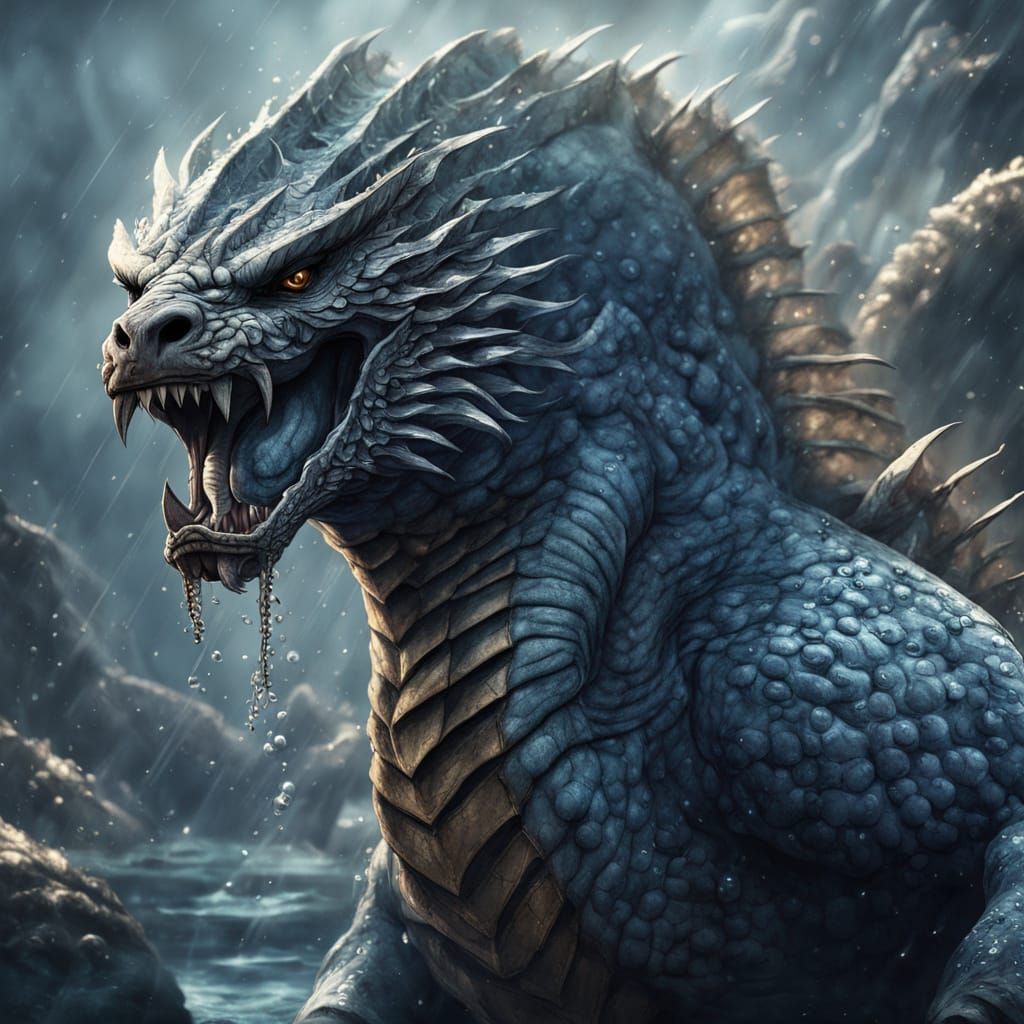 Dramatic Greek Hydra in Cinematic Fantasy Art