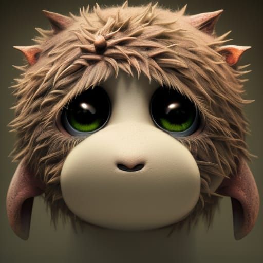 Floral Furry Monster in Dark Fantasy Style