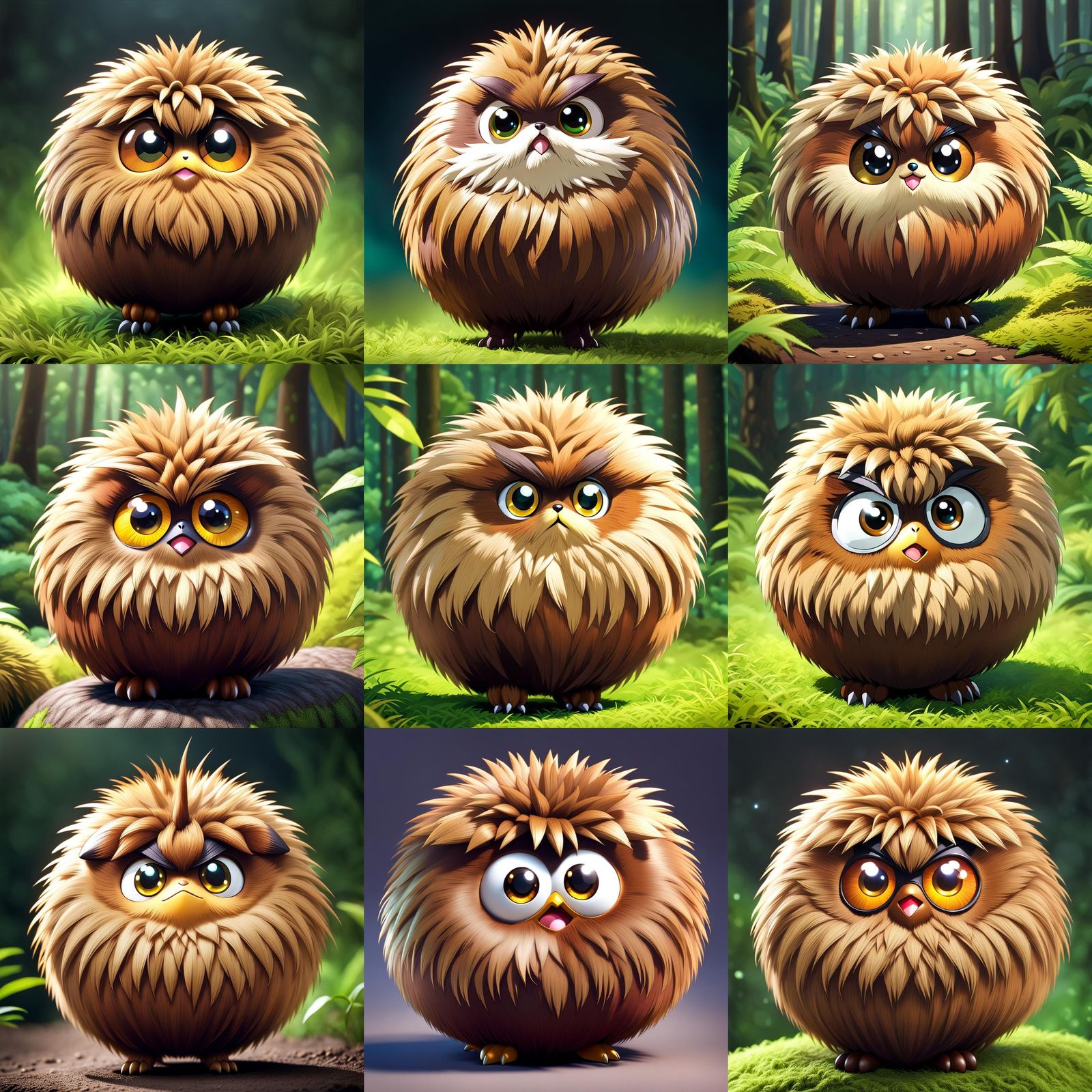Fuzzy Brown Kuriboh: A Spherical Creature with Expressive Ey...