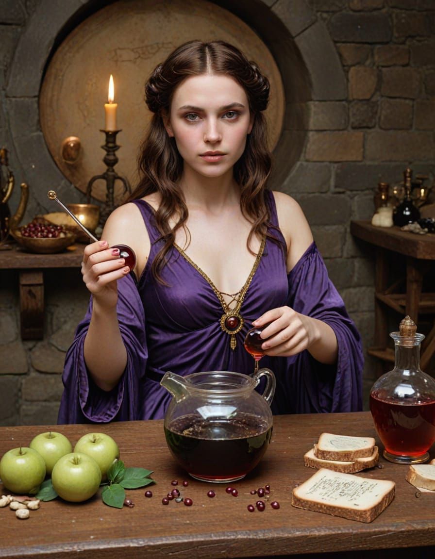 Mystical Sorceress Concocts Enchanted Elixir