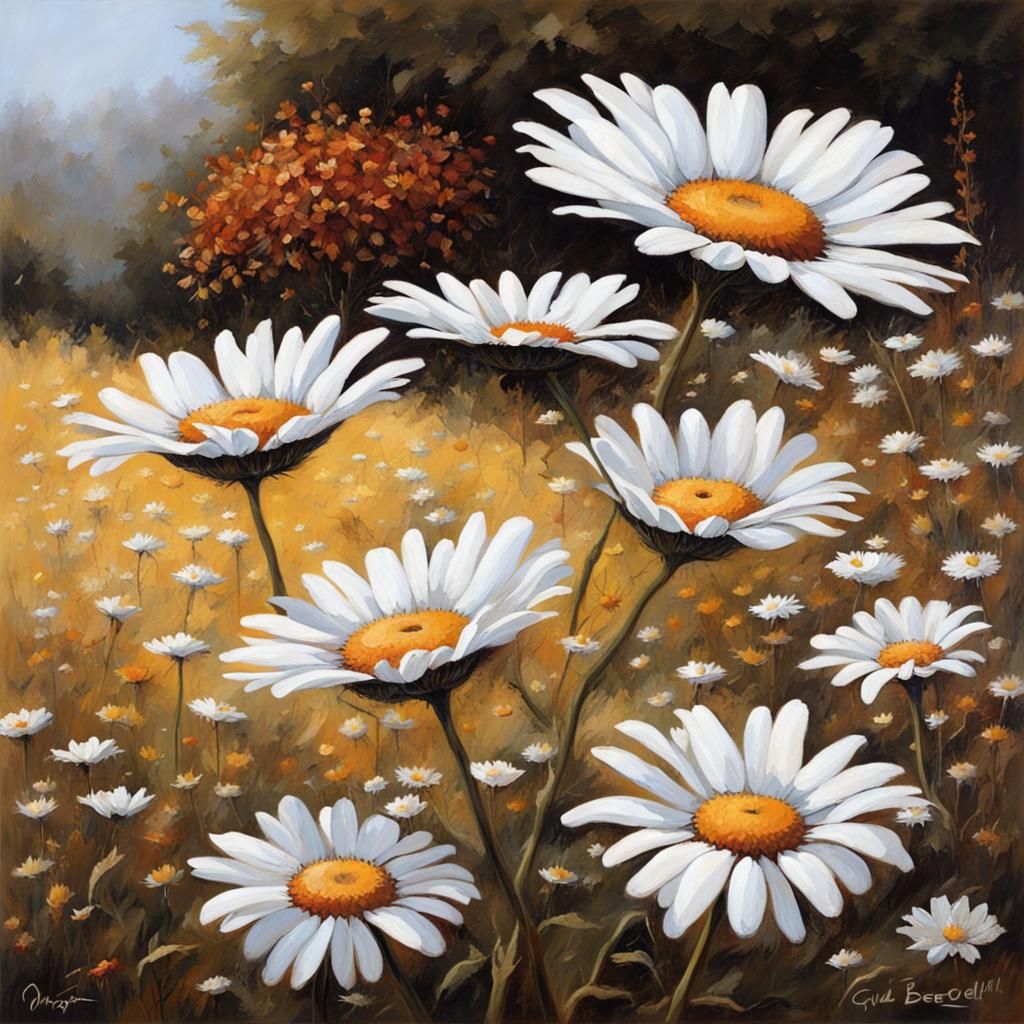 Daisies in Impressionistic Style