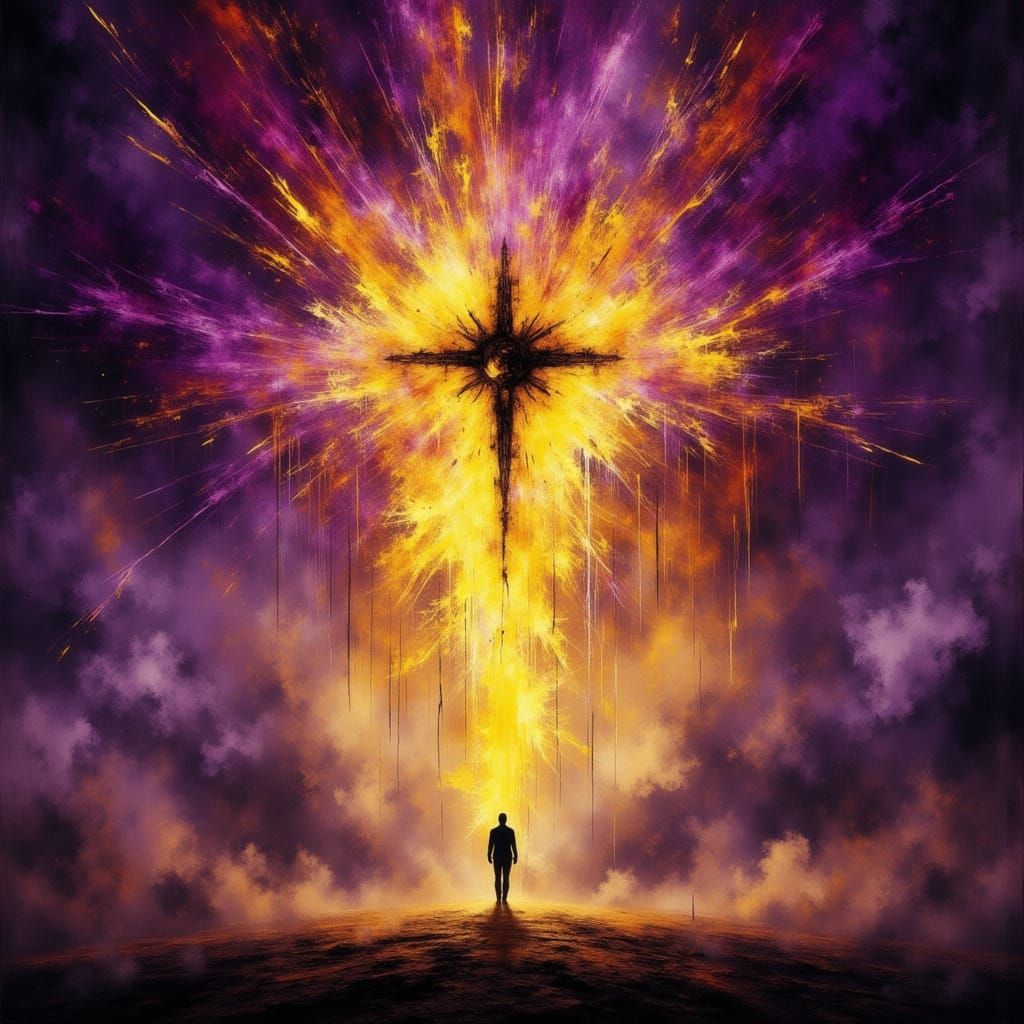 Dark Fantasy Tapestry Unravels Before Lone Figure