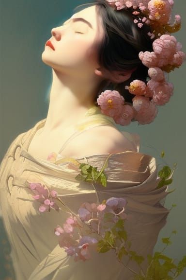 Rococo Floral Portrait in 8k Resolution