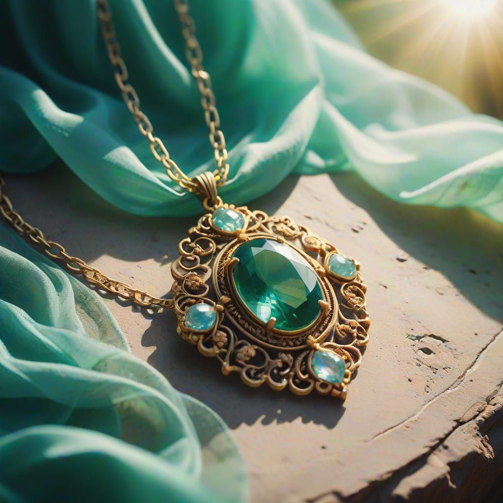 Emerald and Aquamarine Necklace in Cinematic Grandeur