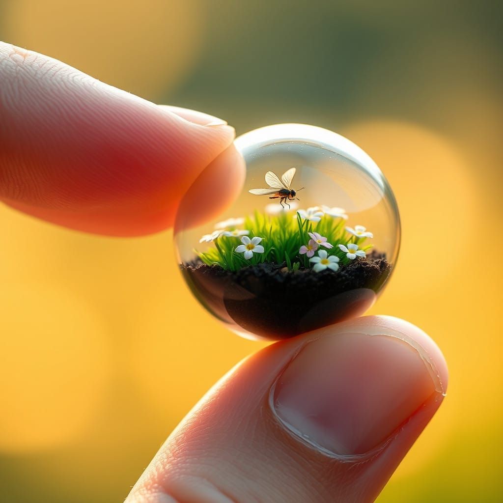 Lilliputian Ecosystem in Glass Capsule