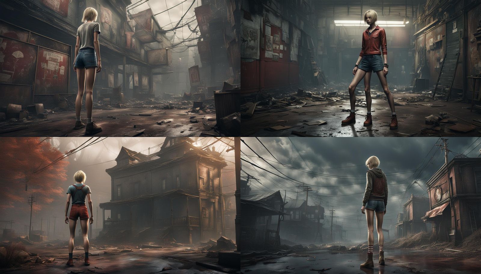 Blonde in Silent Hill-Inspired Matte Painting