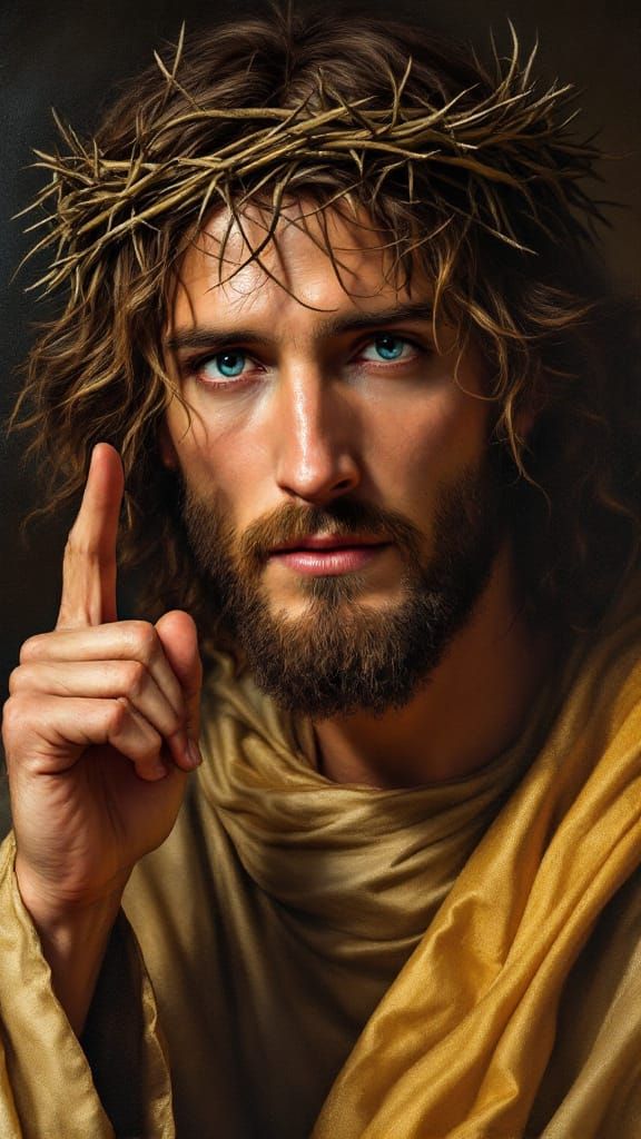 Jesus Christ Portrait in Dramatic Renaissance Style