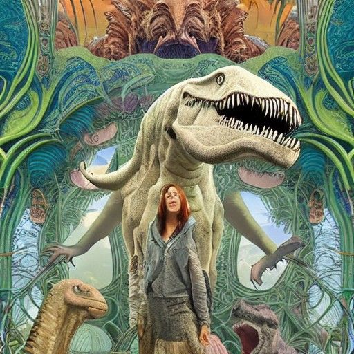 Dinosaurs and Hippies Visit Oz in Ghibli Style