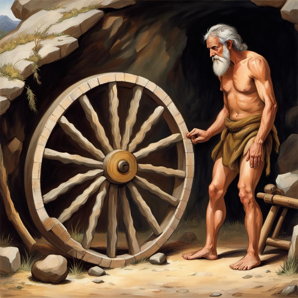 Stone Age Man Invents the Wheel