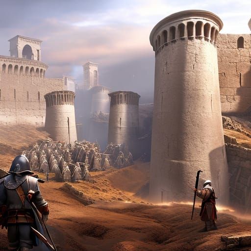 Jericho Walls Fall: Dark Fantasy Concept Art