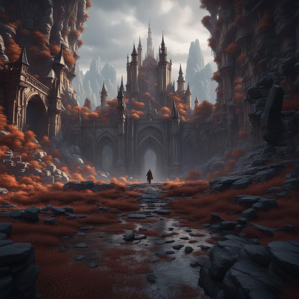 Fantastical Solitude: A Detailed Matte Painting