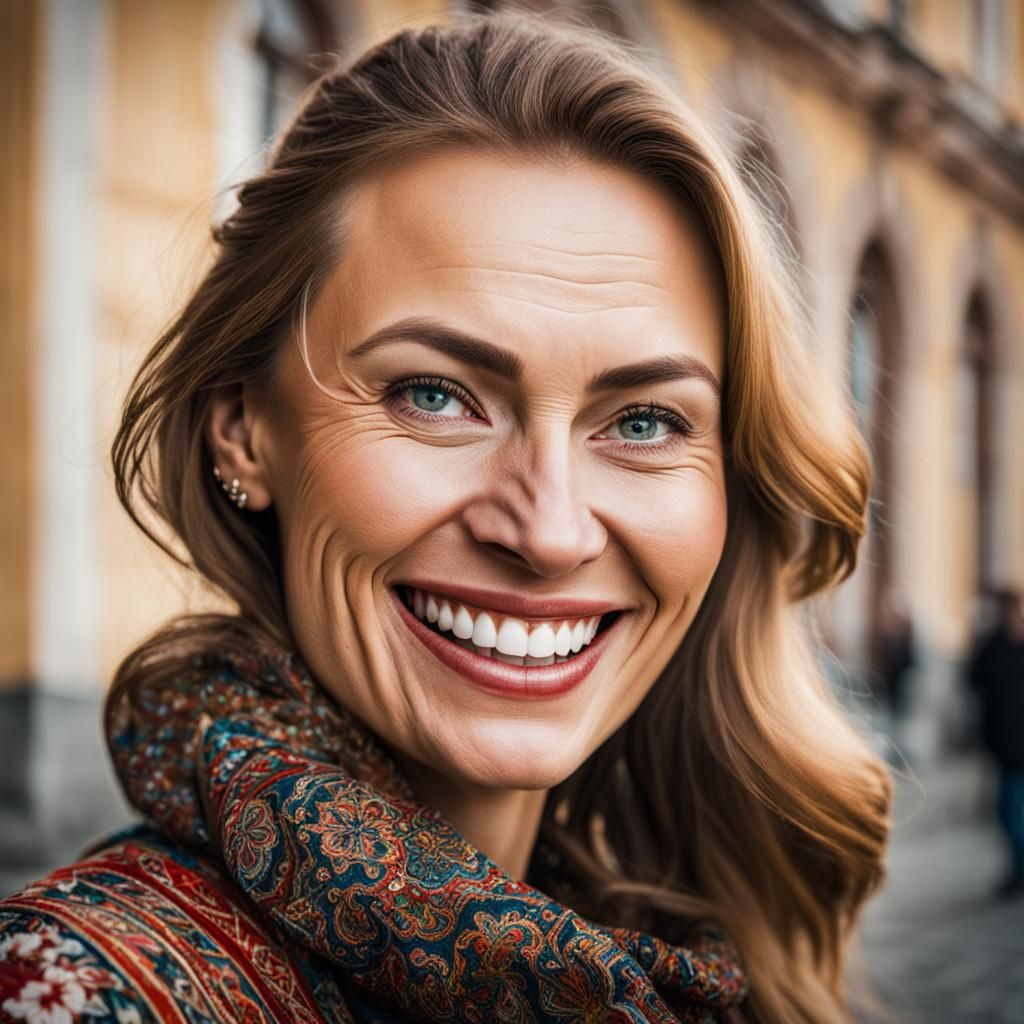 Smiling Portrait of a Russian Woman
