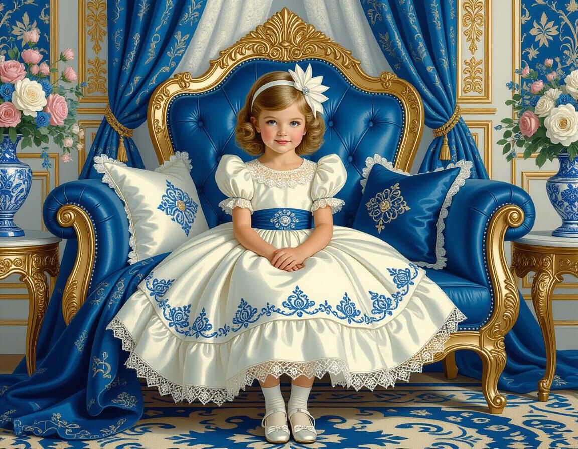 Elegant Girl in Luxurious Vintage Glamour Setting