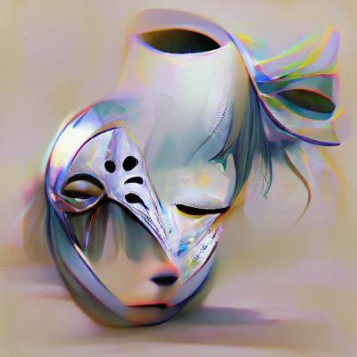 Abstract Mask Conveying Melancholy and Sorrow