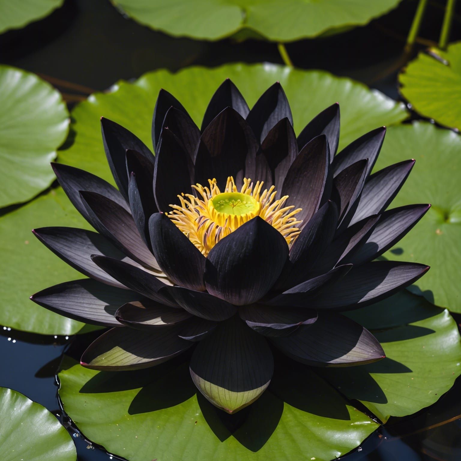 Elegant Black Lotus Flower Still Life