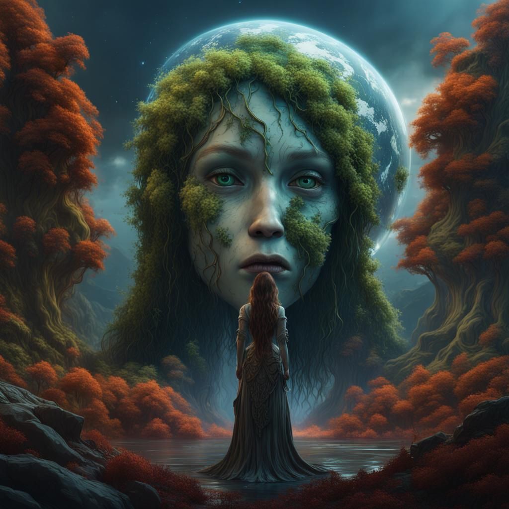 Mother Earth Crying: Fantasy Concept Art