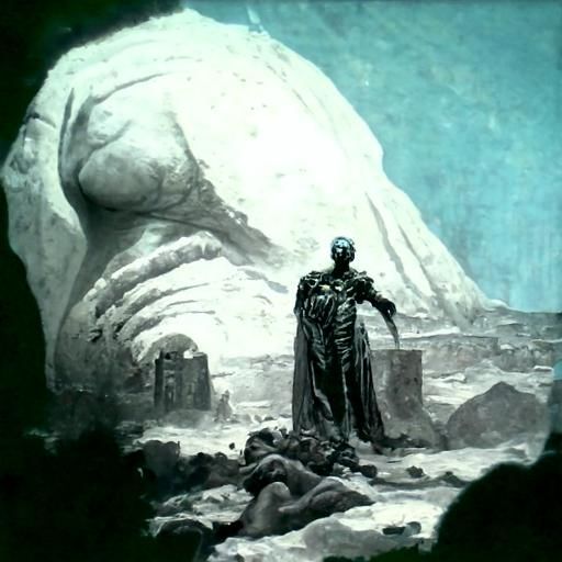 Ozymandias in Dark Gothic Horror Style