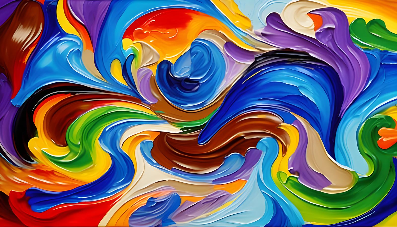 Colorful Impasto Paint Swirls in Infinite Layers