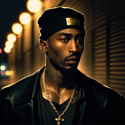 Tupac Shakur in Film Noir Style