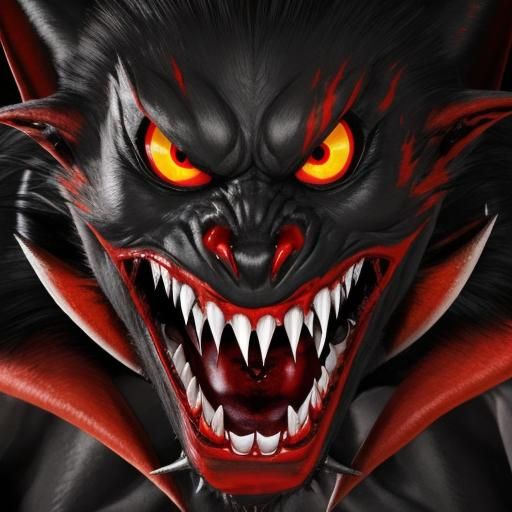 Terrifying Shadow Vampire with Red Eyes