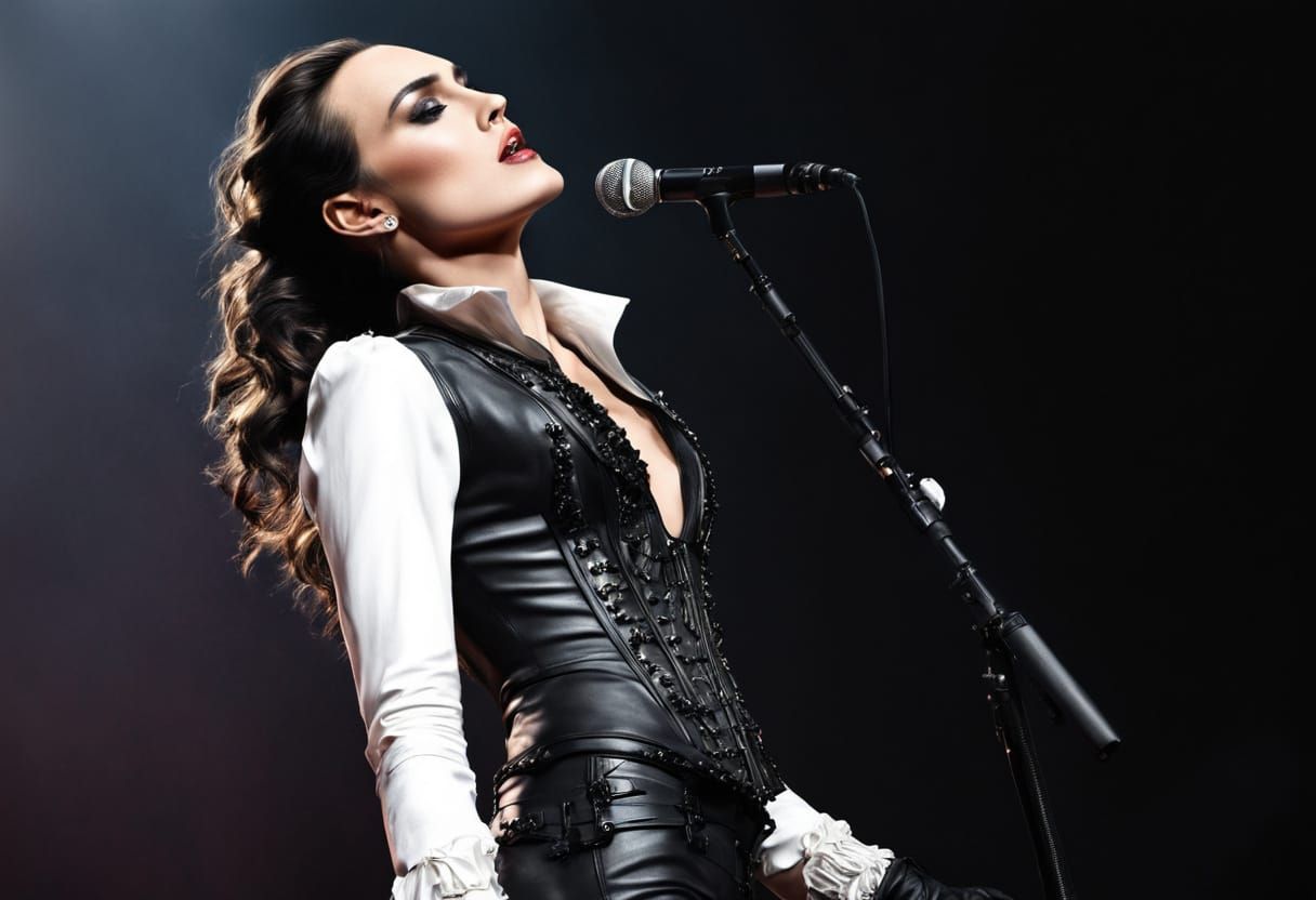 Glamorous Rockstar Pop Singer on Stage