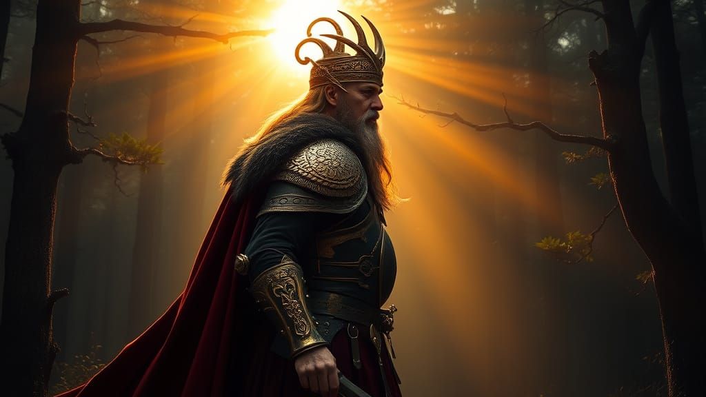 Viking King Embarks on a Heroic Quest Under Golden Sunlight