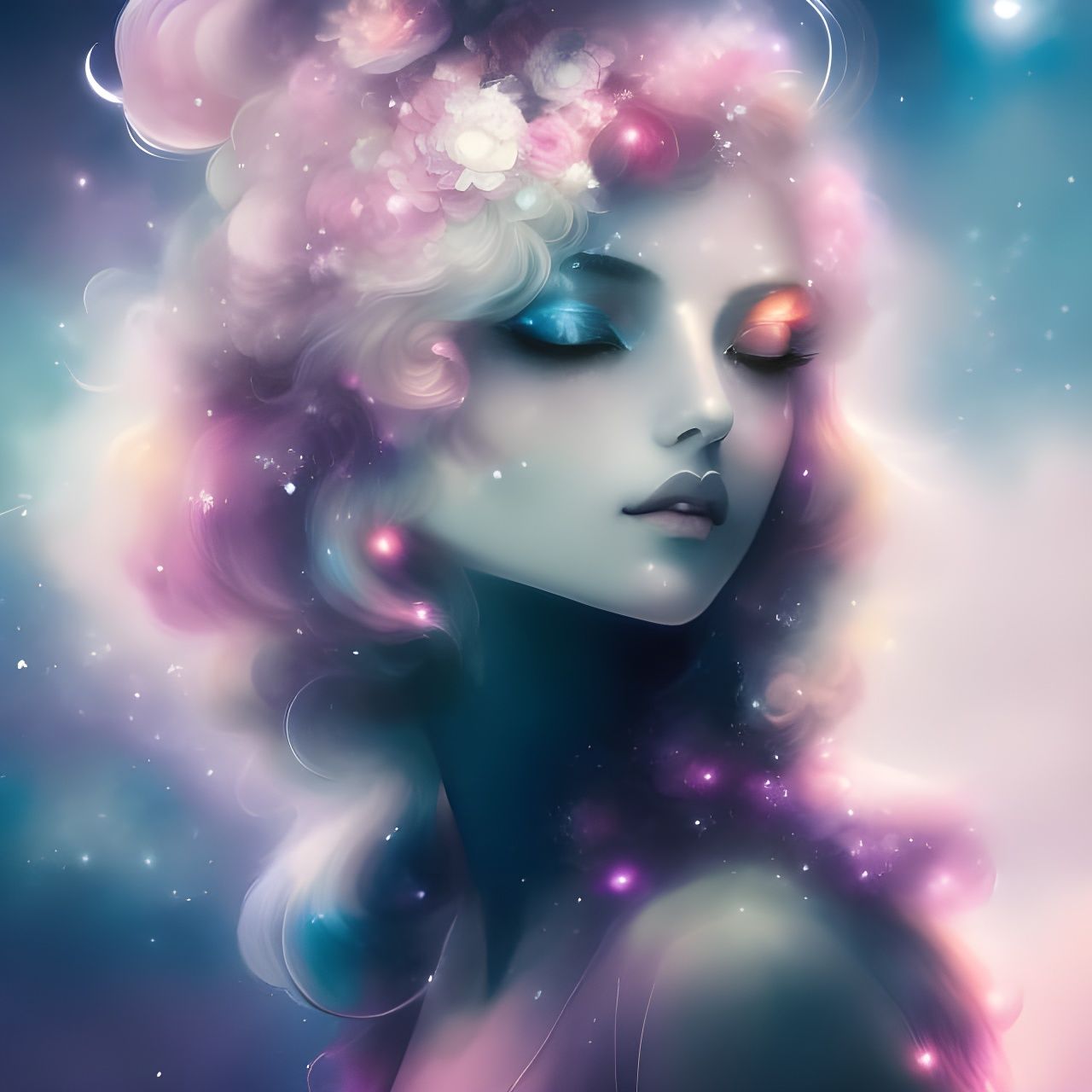 Beautiful Astronaut Digital Art with Pastel Accents