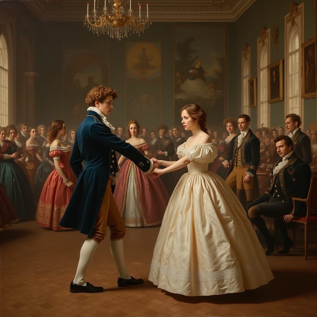 Ball in Castle in Rococo Art Style