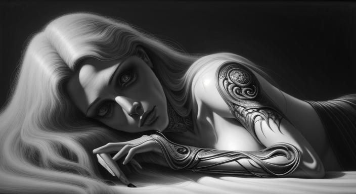 Mystical Portrait of Semele in Pencil Drawing Style