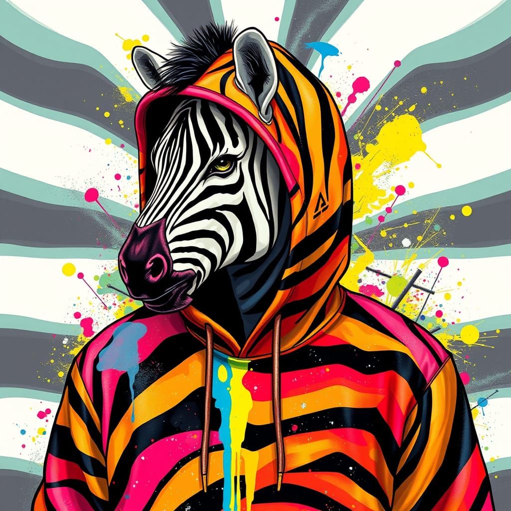 Vibrant Street Art Zebra Fashion Line