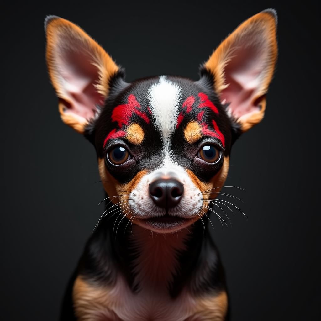 Chihuahua with Juggalo Face Paint, Comic Book Style